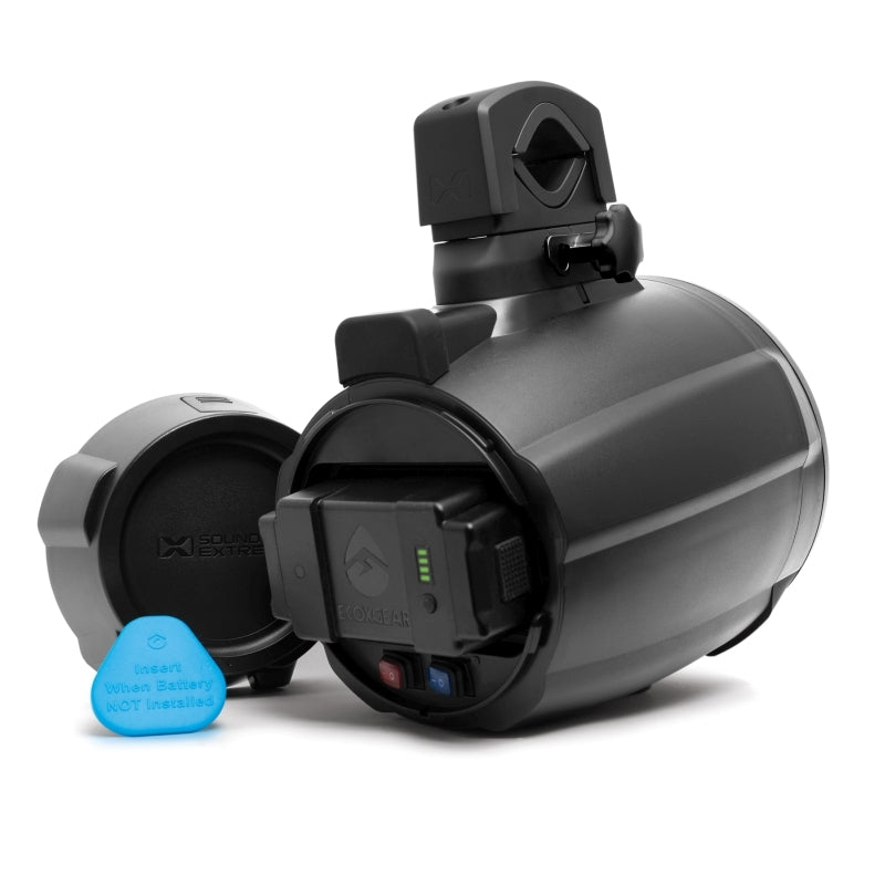 ECOXGEAR ETBB08 2-Pack Black 8 Inch Marine Amplified Speakers + 2 Battery Pack