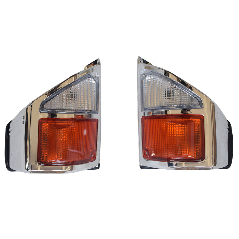 Front Indicator Turn Signal Chrome (Pair) Suitable For Toyota Landcruiser 78/79 Series 1999-2007