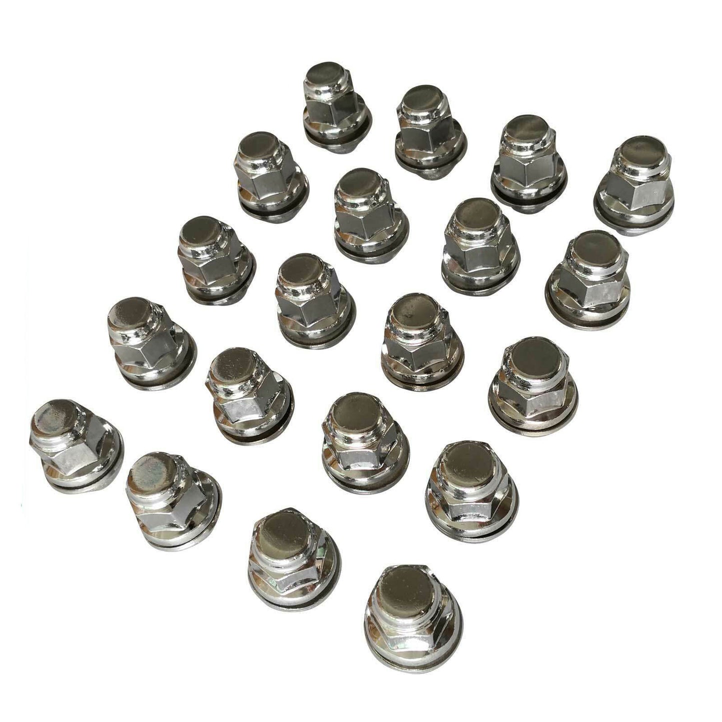 24pc Chrome Wheel Nuts Suitable For Toyota Hilux KUN26R 12mmx1.5 Alloy Wheels With Washer