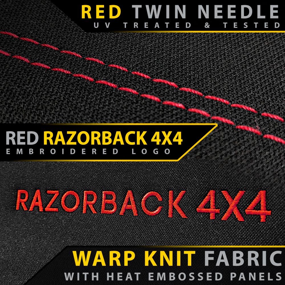 Razorback 4x4 - Toyota Landcruiser 300 Series - GX & Pre-Facelift GXL - GP6 Premium Neoprene 2nd Row Seat Covers (Made to Order)