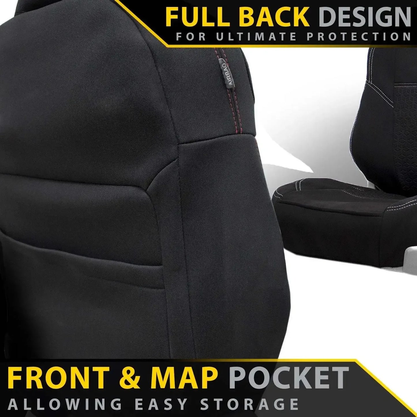 Razorback 4x4 - Holden Colorado RG - GP6 Premium Neoprene 2x Front Seat Covers (Made to Order)