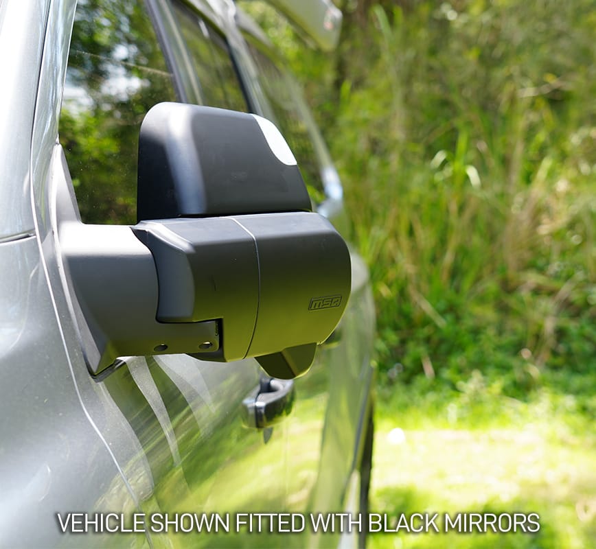MSA 4x4 POWER FOLD™ Towing Mirrors - Suitable for Prado 250 Series 08/2024 - Current (Chrome, Electric, Heated, Indicators, BSM, Power Fold, Camera Provision, Puddle Light, Memory, Exit Assist) - TM2453