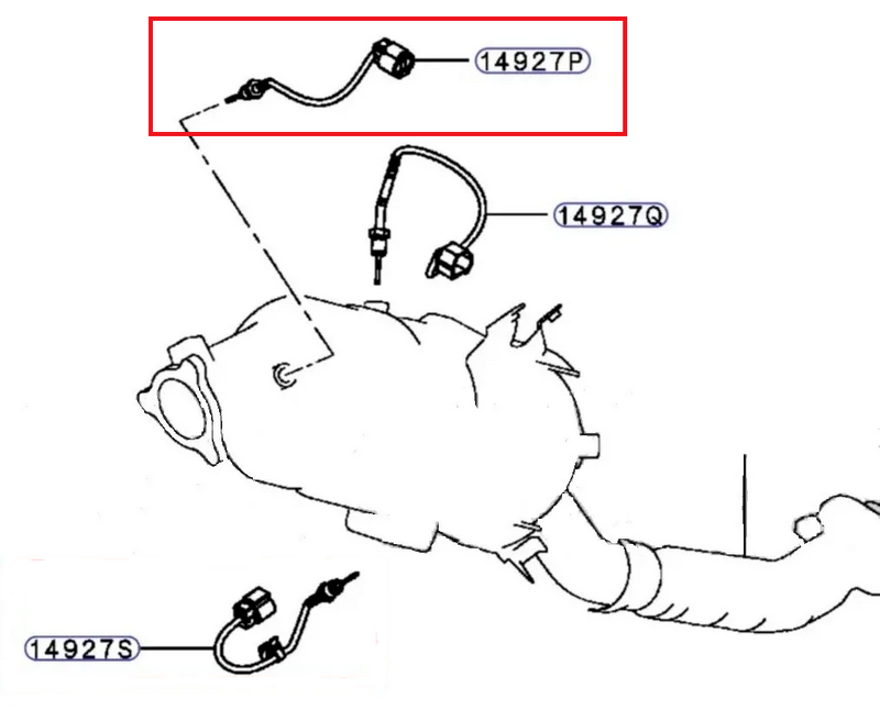 Exhaust DPF Temperature Sensor Suitable For Mitsubishi Triton MQ MR 2.4L D 14927P 2015-ON