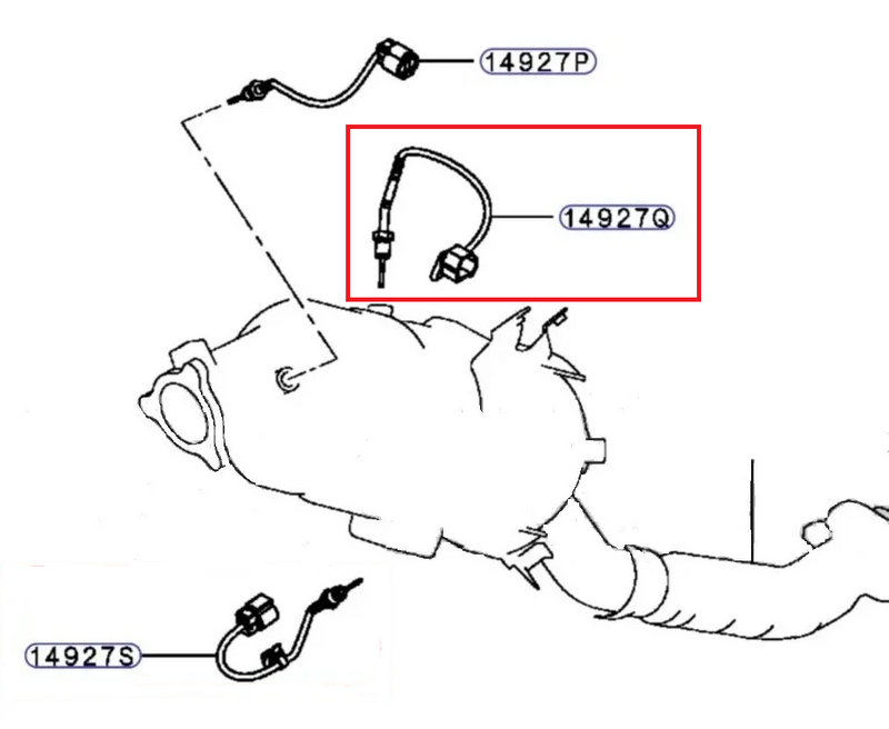 Exhaust Gas DPF Temperature Sensor Suitable For Mitsubishi Triton MQ MR 2.4 Diesel 14927Q