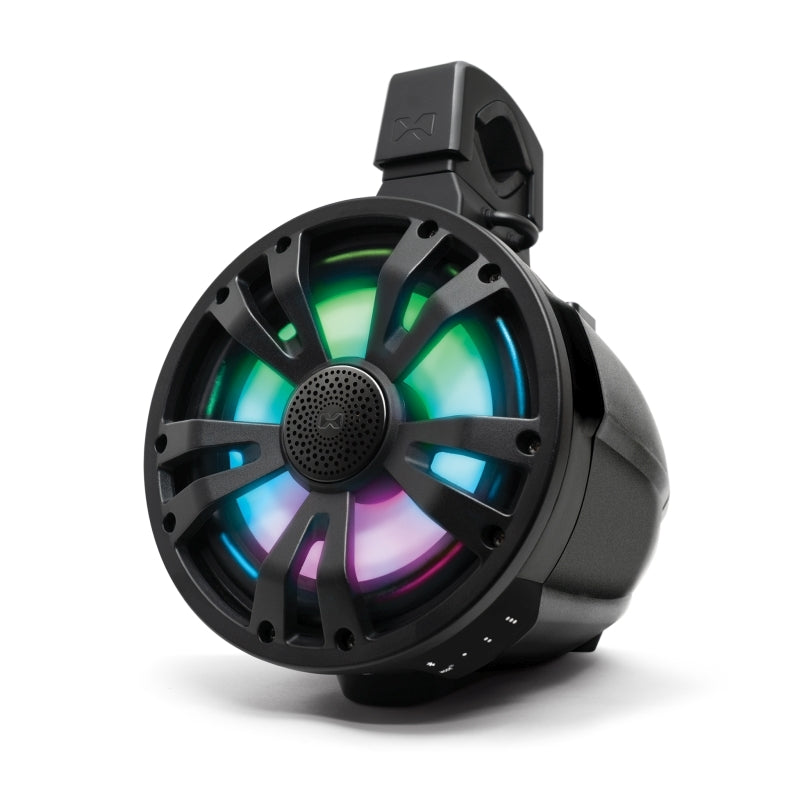 ECOXGEAR ETB08 2-Pack Black 8 Inch Marine Amplified Speakers + 1 Battery Pack