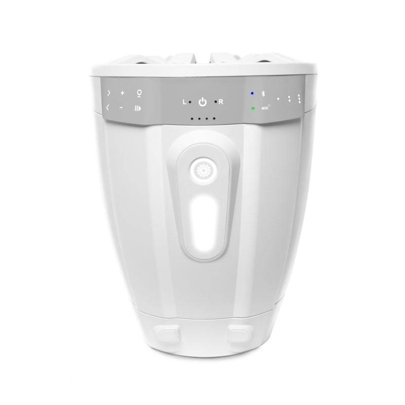 ECOXGEAR ETBB08 2-Pack White 8 Inch Marine Amplified Speakers + 2 Battery Pack