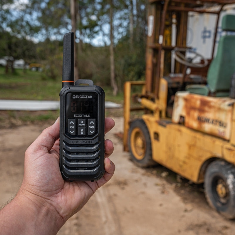 EcoXgear ECOXTALK EXG200 2-Watt IP67 Handheld UHF Radio Twin Pack (13km)