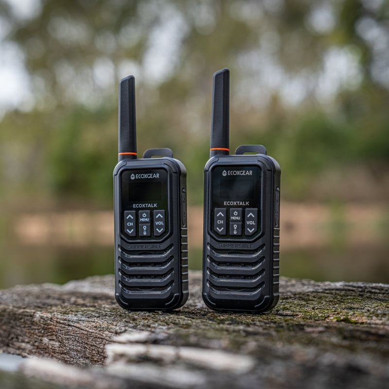 EcoXgear ECOXTALK EXG200 2-Watt IP67 Handheld UHF Radio Twin Pack (13km)