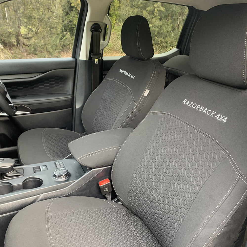 Razorback 4x4 - Ford Next-Gen Ranger T6.2 - XL, XLS & Black Edition - GP6 Premium Neoprene 2x Front Seat Covers (Made to Order)
