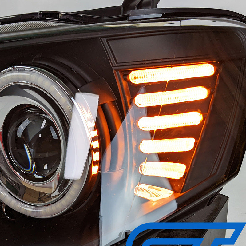 Black Ultra LED Angel Eyes Projector Headlights Suitable For 2006-2015 Mitsubishi Triton