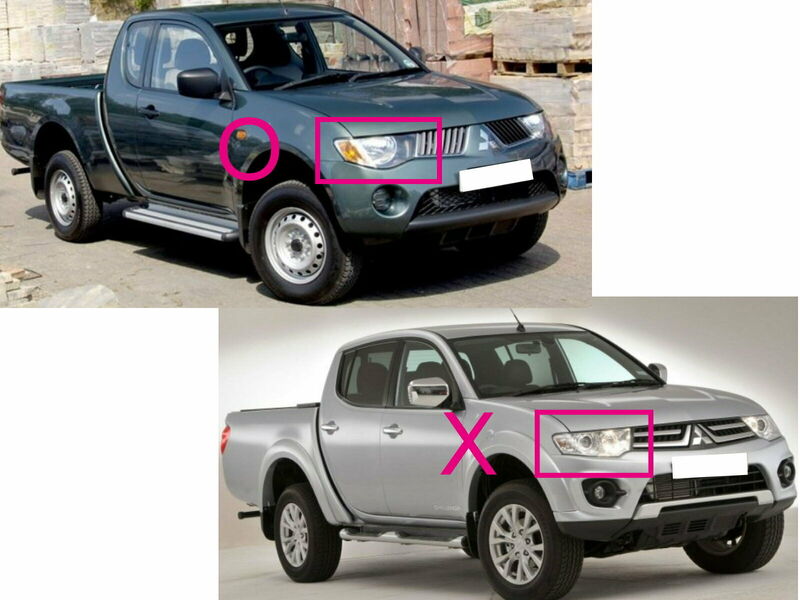 Black Ultra LED Angel Eyes Projector Headlights Suitable For 2006-2015 Mitsubishi Triton