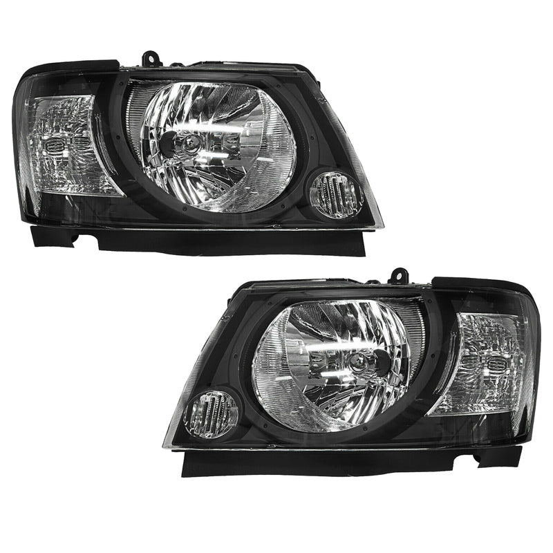 Black Smoked Headlights (Pair) - Suitable For Nissan Patrol GU Series GU4 Y61 10/2004-2016