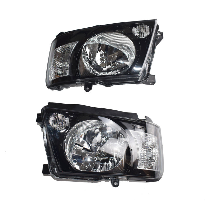 Black Smoked Headlights (Pair) - Suitable For Nissan Patrol GU Series GU4 Y61 10/2004-2016