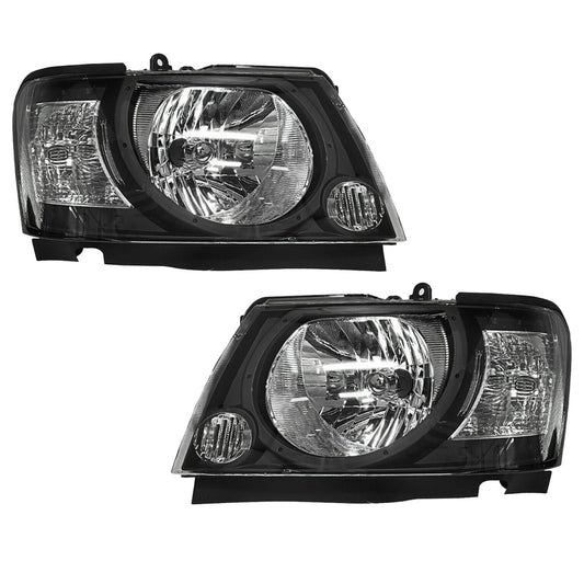 Black Smoked Headlights (Pair) - Suitable For Nissan Patrol GU Series GU4 Y61 10/2004-2016