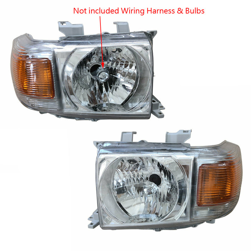 Headlights Pair Suitable For Toyota Landcruiser VDJ 76 78 79 Series 2007-ON Ute Wagon Troopy
