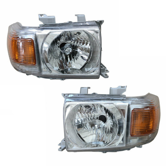 Headlights Pair Suitable For Toyota Landcruiser VDJ 76 78 79 Series 2007-ON Ute Wagon Troopy