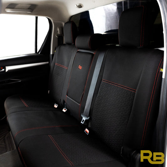 Razorback 4x4 - Toyota Hilux 8th Gen 48V V-Active - Dual Cab - GP6 Premium Neoprene Rear Row Seat Covers (Available)