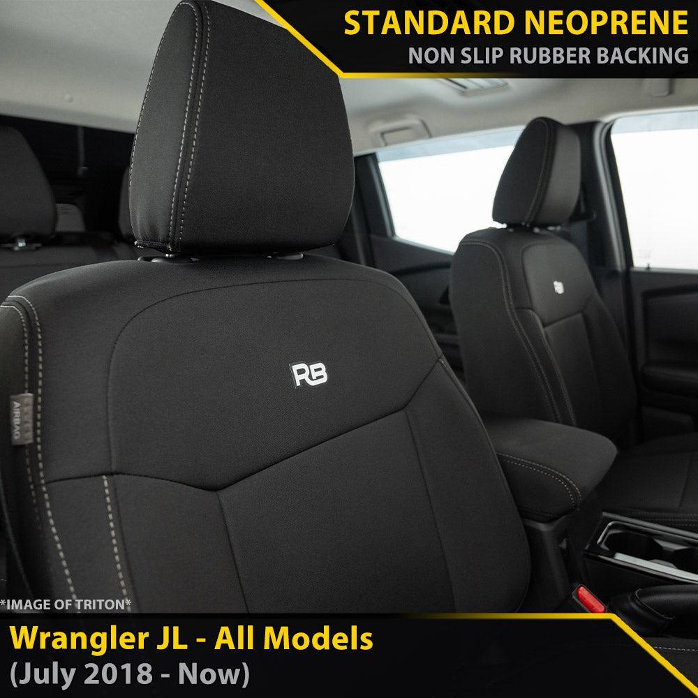 Jeep Wrangler JL Neoprene 2x Front Seat Covers (Made to Order)-Razorback 4x4