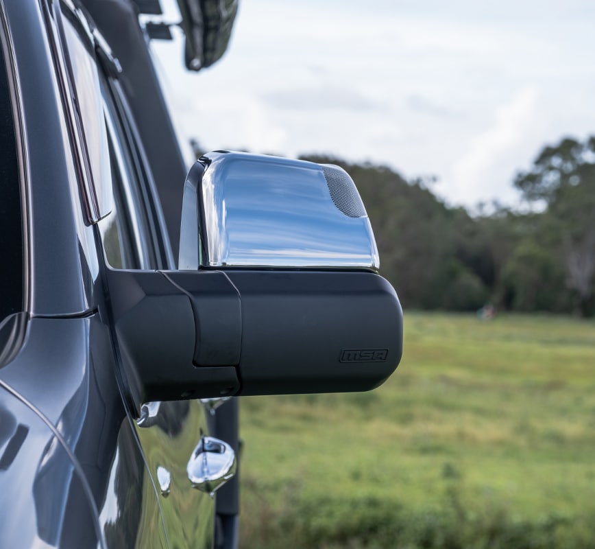 MSA 4x4 POWER FOLD™ Towing Mirrors Suitable for LandCruiser 70-79 Series 1984-09/2023 - TM451