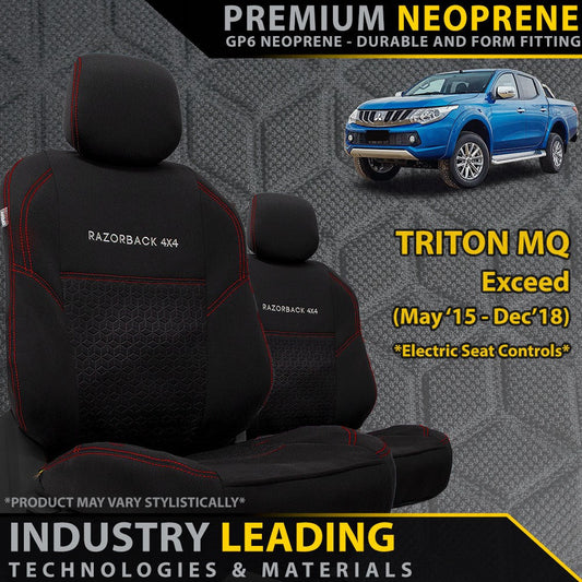Mitsubishi Triton MQ Exceed Premium Neoprene 2x Front Row Seat Covers