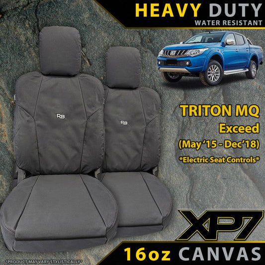 Razorback 4x4 XP7 Heavy Duty Canvas 2x Front Seat Covers Suitable for a Mitsubishi Triton MQ (Exceed Only)