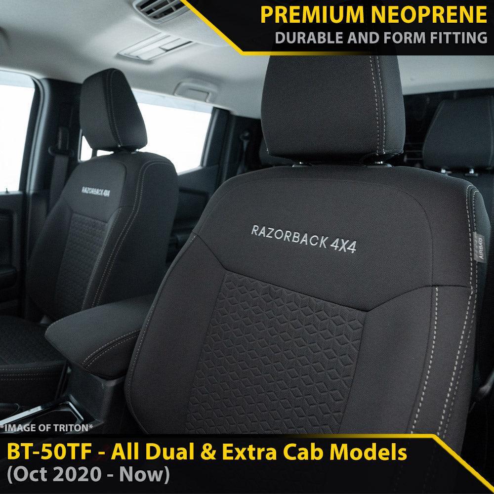 Mazda BT-50 TF Premium Neoprene 2x Front Seat Covers (Available)-Razorback 4x4