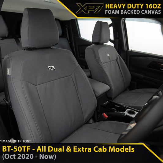 Mazda BT-50 TF XP7 Heavy Duty Canvas 2x Front Row Seat Covers (Available)-Razorback 4x4