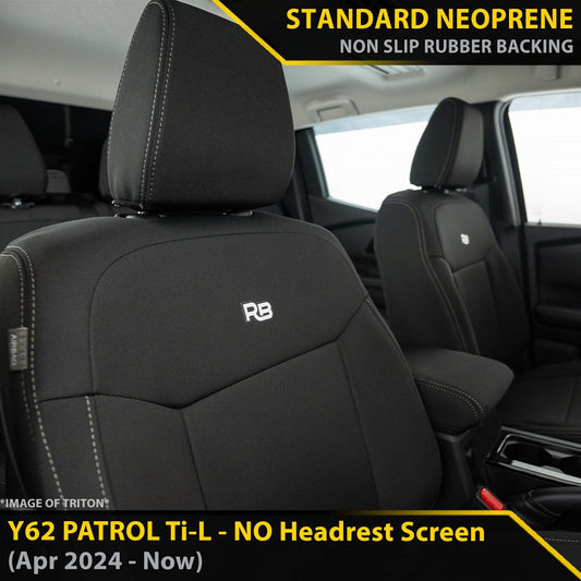 Nissan Patrol Y62 Ti-L (MY24+) GP4 Neoprene 2x Front Seat Covers (Made to Order)-Razorback 4x4