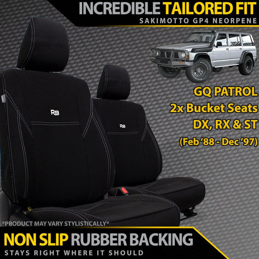 Nissan Patrol GQ Neoprene 2x Front Seat Covers (Made to Order)-Razorback 4x4