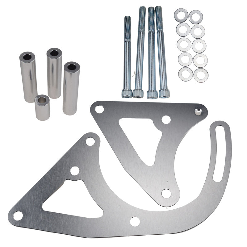 Silver Alternator Bracket Kit Billet Aluminum Suitable For Holden V8 253 304 308 Right Side Driver Low Mount