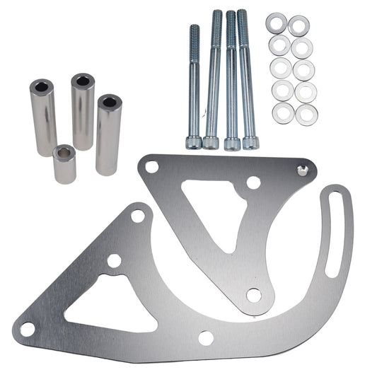Silver Alternator Bracket Kit Billet Aluminum Suitable For Holden V8 253 304 308 Right Side Driver Low Mount