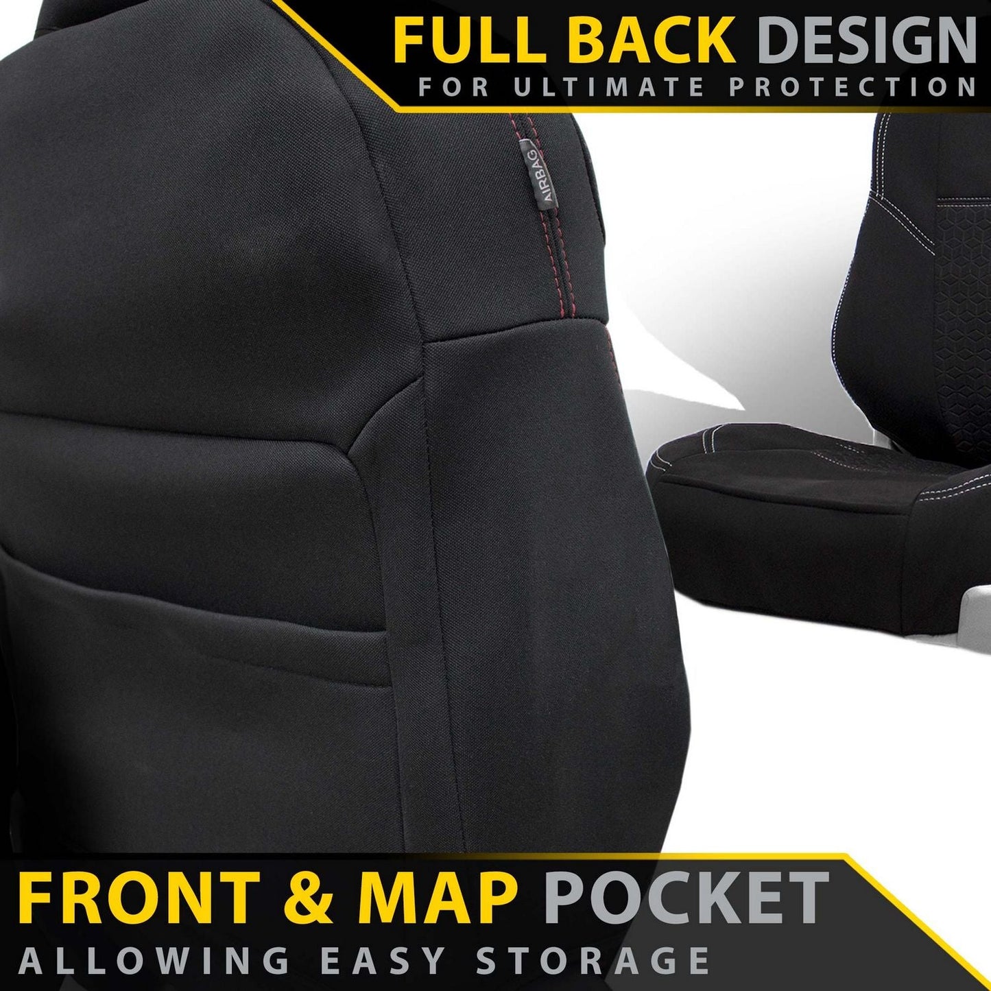 Razorback 4x4 - Mitsubishi Triton MR - GP6 Premium Neoprene 2x Front Row Seat Covers (Available)