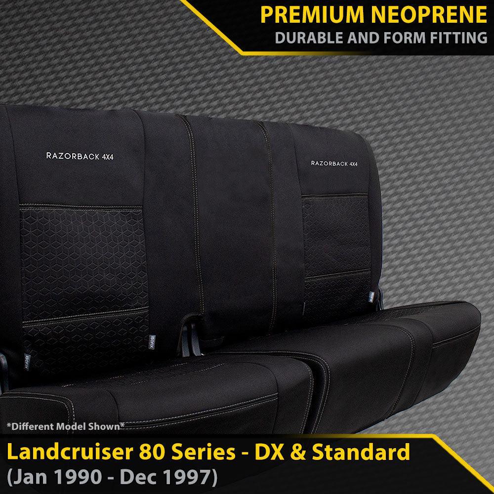 Razorback 4x4 - Toyota Landcruiser 80 Series - DX & Standard -  GP6 Premium Neoprene 2nd Row Seat Covers - 100% Bench (Made to Order)