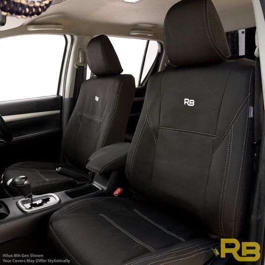 Razorback 4x4 - Toyota Hilux 9th Gen - Workmate - Double Cab - GP4 Neoprene Front Row Seat Covers (In Stock)