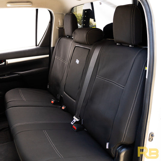 Razorback 4x4 - Toyota Hilux 8th Gen - Dual Cab - GP4 Neoprene Rear Row Seat Covers (In Stock)