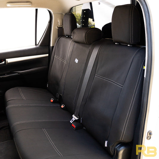 Razorback 4x4 - Toyota Hilux 9th Gen - Workmate - Double Cab - GP4 Neoprene Rear Row Seat Covers (In Stock)