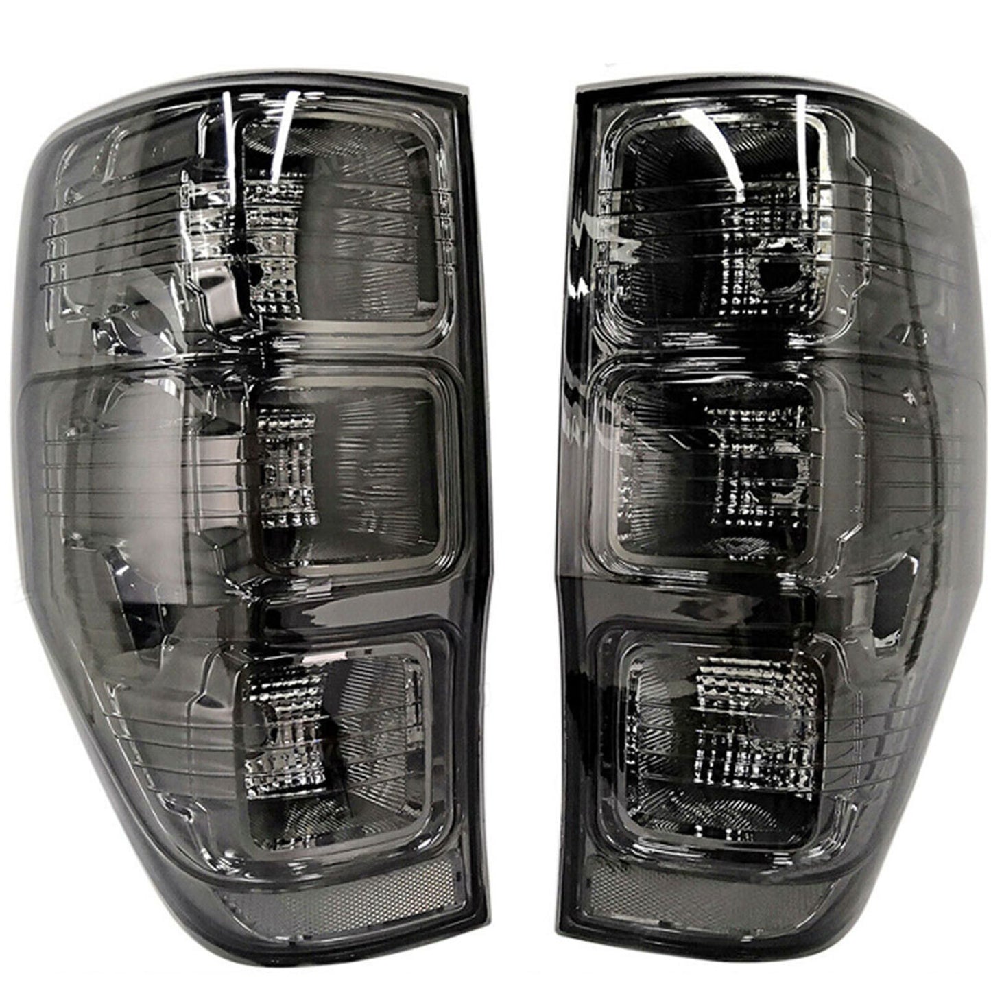Tail Lights (Pair) - Suitable For Ford Ranger 2011-2018 PX MK2 Smoked Black