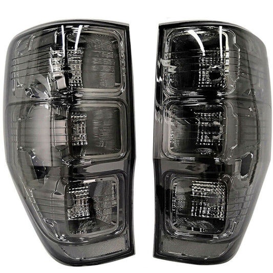 Tail Lights (Pair) - Suitable For Ford Ranger 2011-2018 PX MK2 Smoked Black