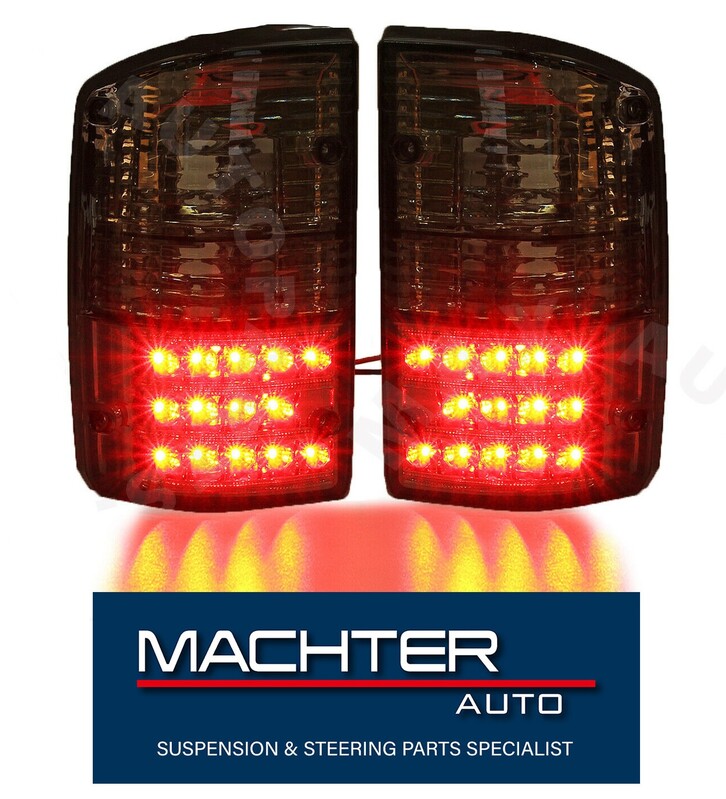 Pair Smoked LED Tail Light Lamps Suitable For Nissan Patrol GQ 1&2 Series 1988-1997