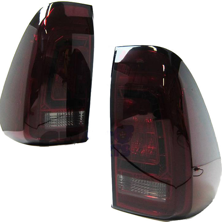 Red Smoked LED 3D Light Bar Tail Light Set Suitable For Toyota Hilux REVO VIGO SR5 05-19