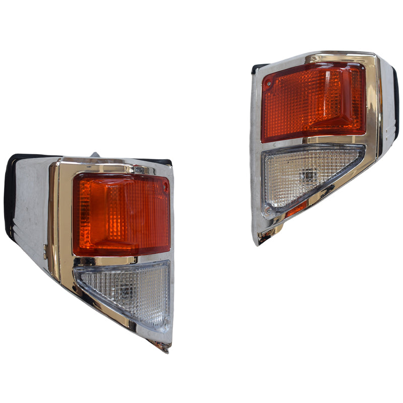 Front Indicator Turn Signal Chrome (Pair) Suitable For Toyota Landcruiser 78/79 Series 1999-2007