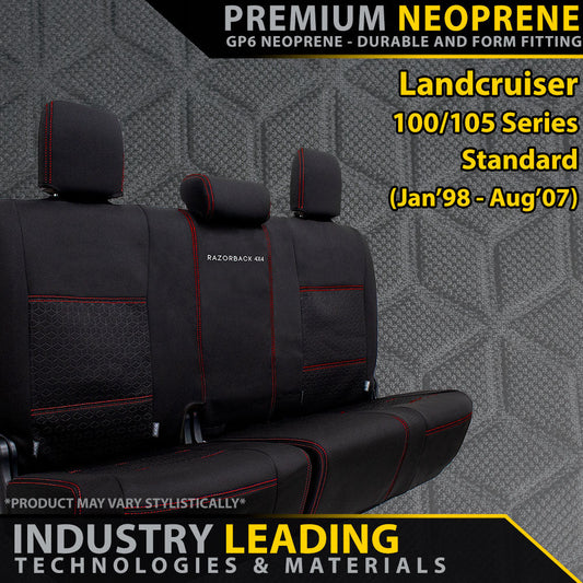 Toyota Landcruiser 100/105 Series Standard - Premium Neoprene Rear Row Seat Covers (Made to Order)-Razorback 4x4