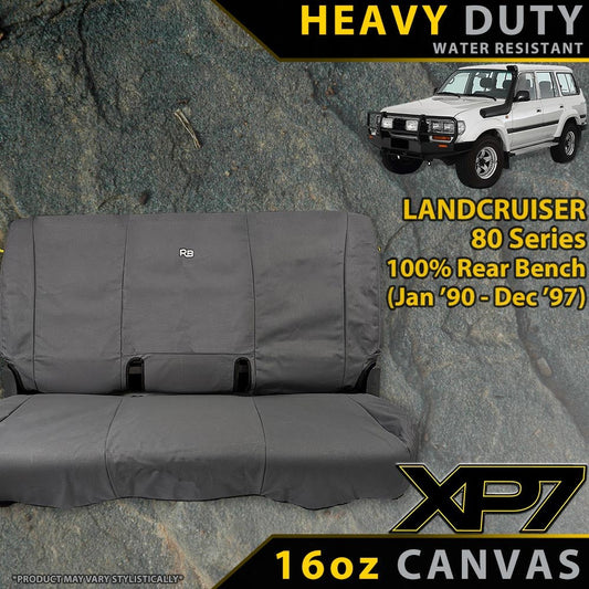 Toyota Landcruiser 80 Series Heavy Duty XP7 Canvas 2nd Row 100% Rear Bench Seat Covers (Made to Order)-Razorback 4x4