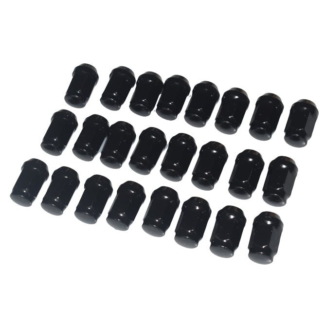 24Pcs Black Wheel Nuts 12x1.5 Suitable For Toyota Hilux Landcruiser Holden Colorado D-MAX Rod