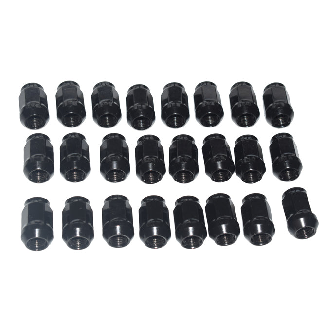 24Pcs Black Wheel Nuts 12x1.5 Suitable For Toyota Hilux Landcruiser Holden Colorado D-MAX Rod