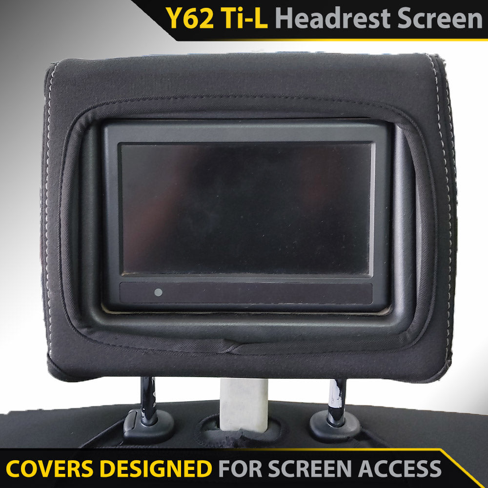 Razorback 4x4 - Nissan Patrol Y62 - Ti-L - With Headrest Screen - XP7 Heavy-Duty Canvas 2x Front Row Seat Covers (Made to Order)