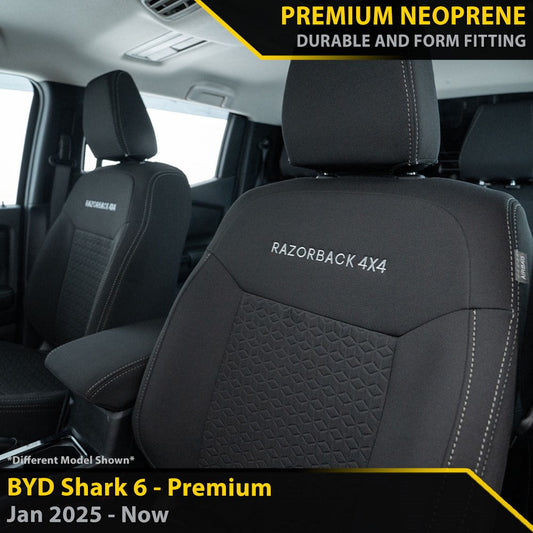 Razorback 4x4 - BYD Shark 6 - GP6 Premium Neoprene 2x Front Seat Covers (Made to Order)