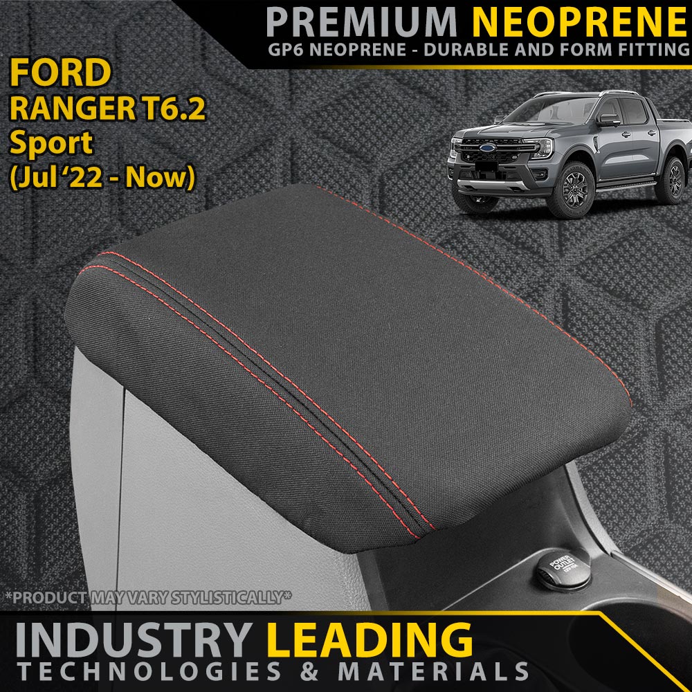 Ford Ranger T6.2 Sport & Tremor Premium Neoprene Console Lid