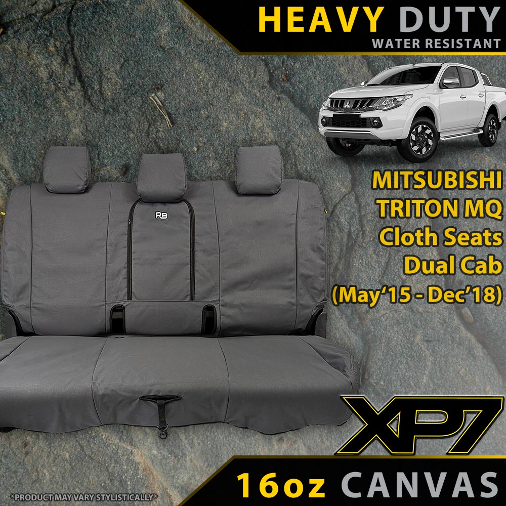 Razorback 4x4 XP7 Heavy Duty Canvas Rear Seat Covers Suitable for a Mitsubishi Triton MQ