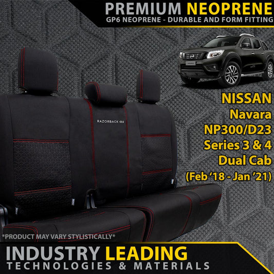 Nissan Navara NP300 Series 3 & 4 Premium Neoprene Rear Row Seat Covers